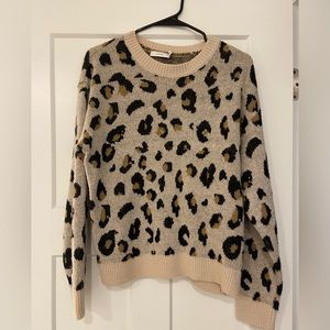 Cheetah print oversized sweater